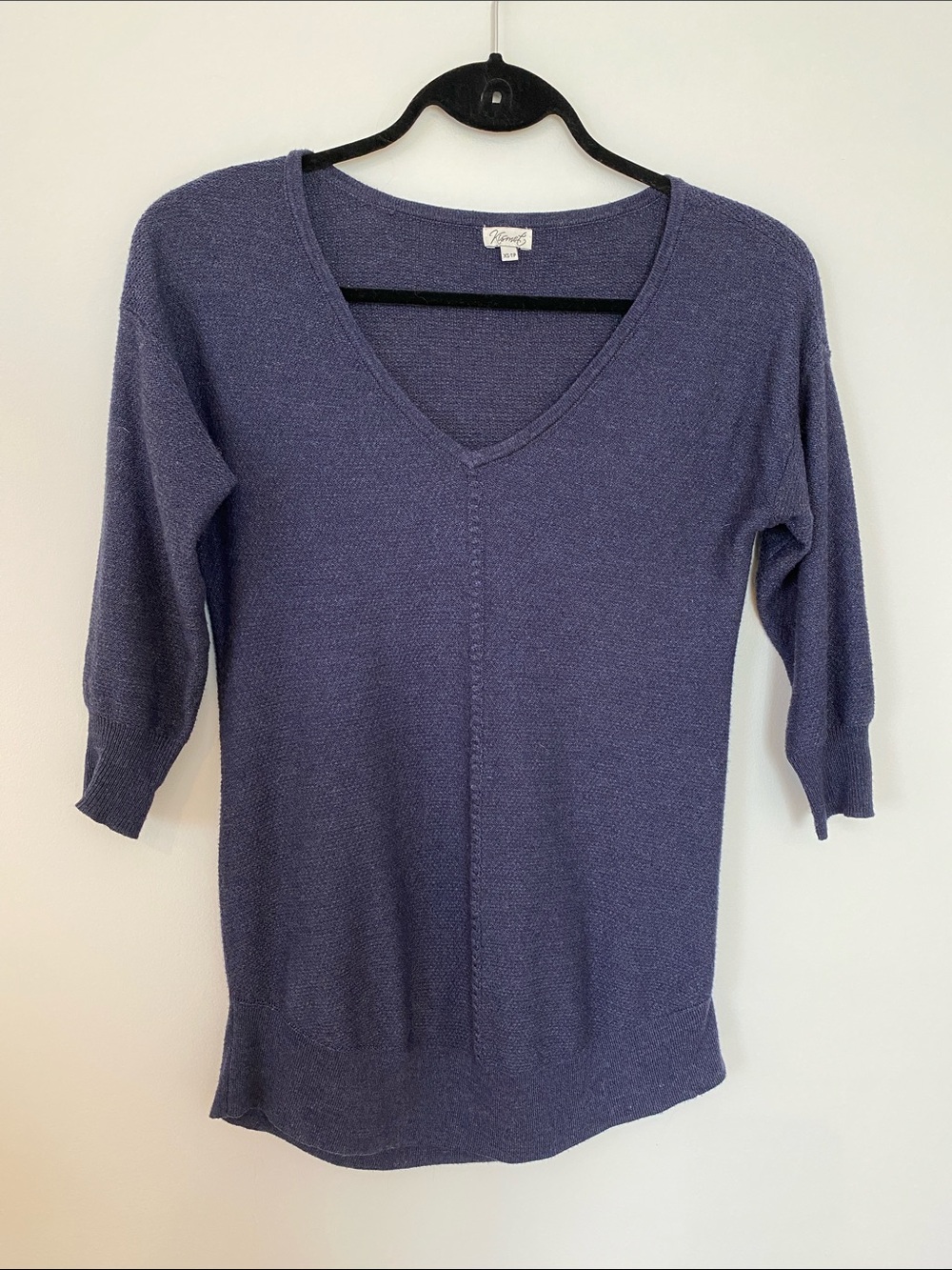 Kismet Navy Blue V-Neck Lightweight Knit Sweater